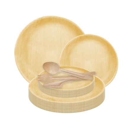 Smarty Had A Party Round Palm Leaf Eco Friendly Disposable Wedding Value Set, 500PK 46710RVS100